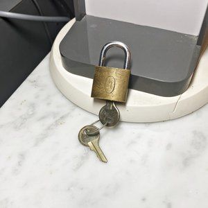 Vintage Hartmann Replacement Luggage Lock & 2 Keys Small Padlock for 3 Zip Carry